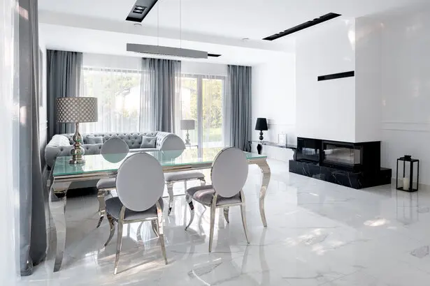 Stilvoll beleuchtetes Schlafzimmer in einem luxuriösen Apartment
