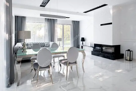 Stilvoll beleuchtetes Schlafzimmer in einem luxuriösen Apartment